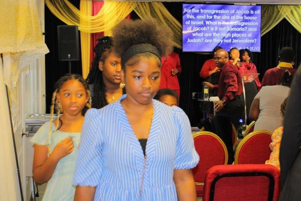 Young people at church